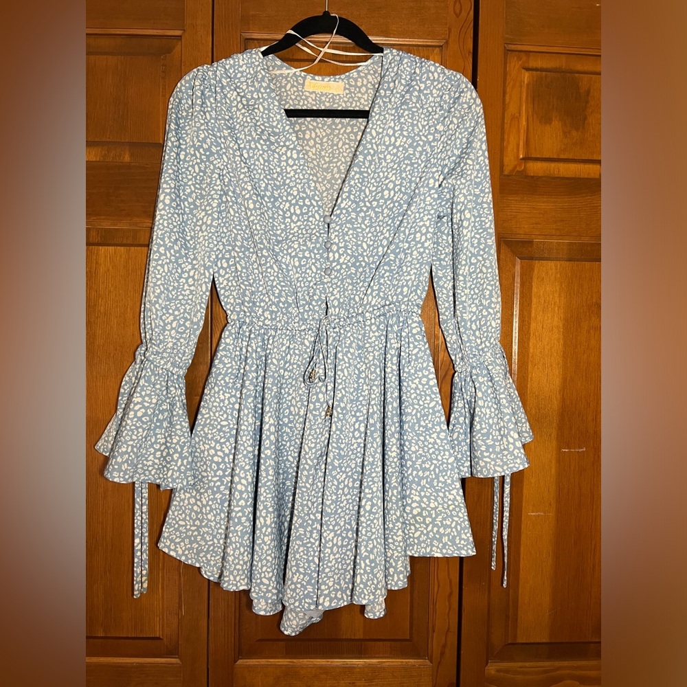 BLUE & WHITE ROMPER
